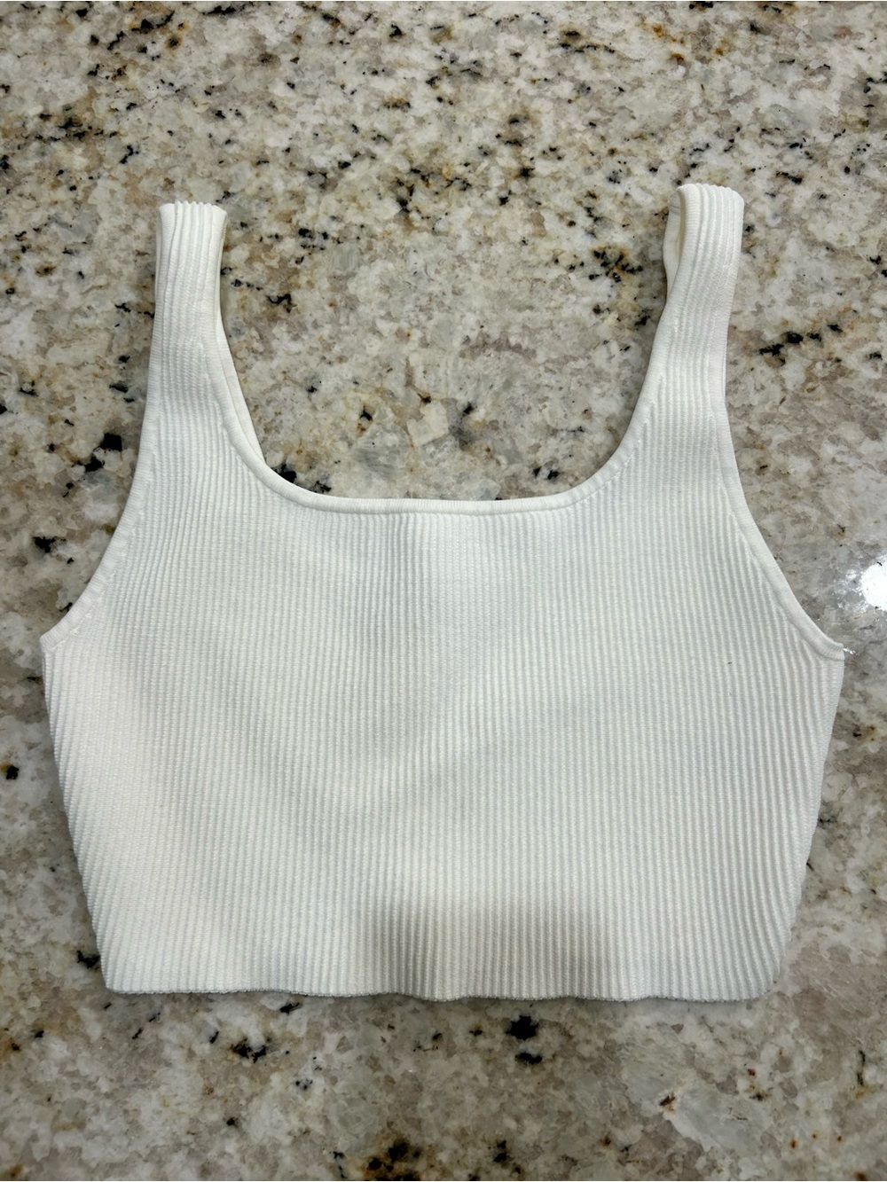 Aritzia Babaton Sculpt Knit ribbed square neck crop top